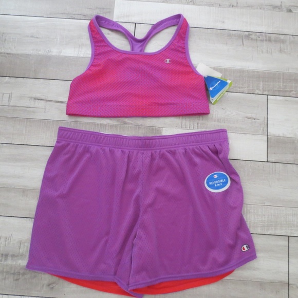 Champion Pants - New Champion 2-in-1 Sports Bra & Shorts Set XL